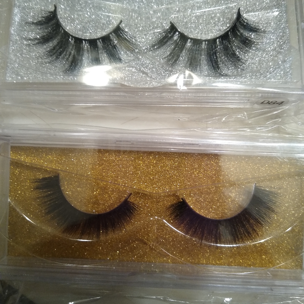 3D mink human hair eyelashes 2 pack